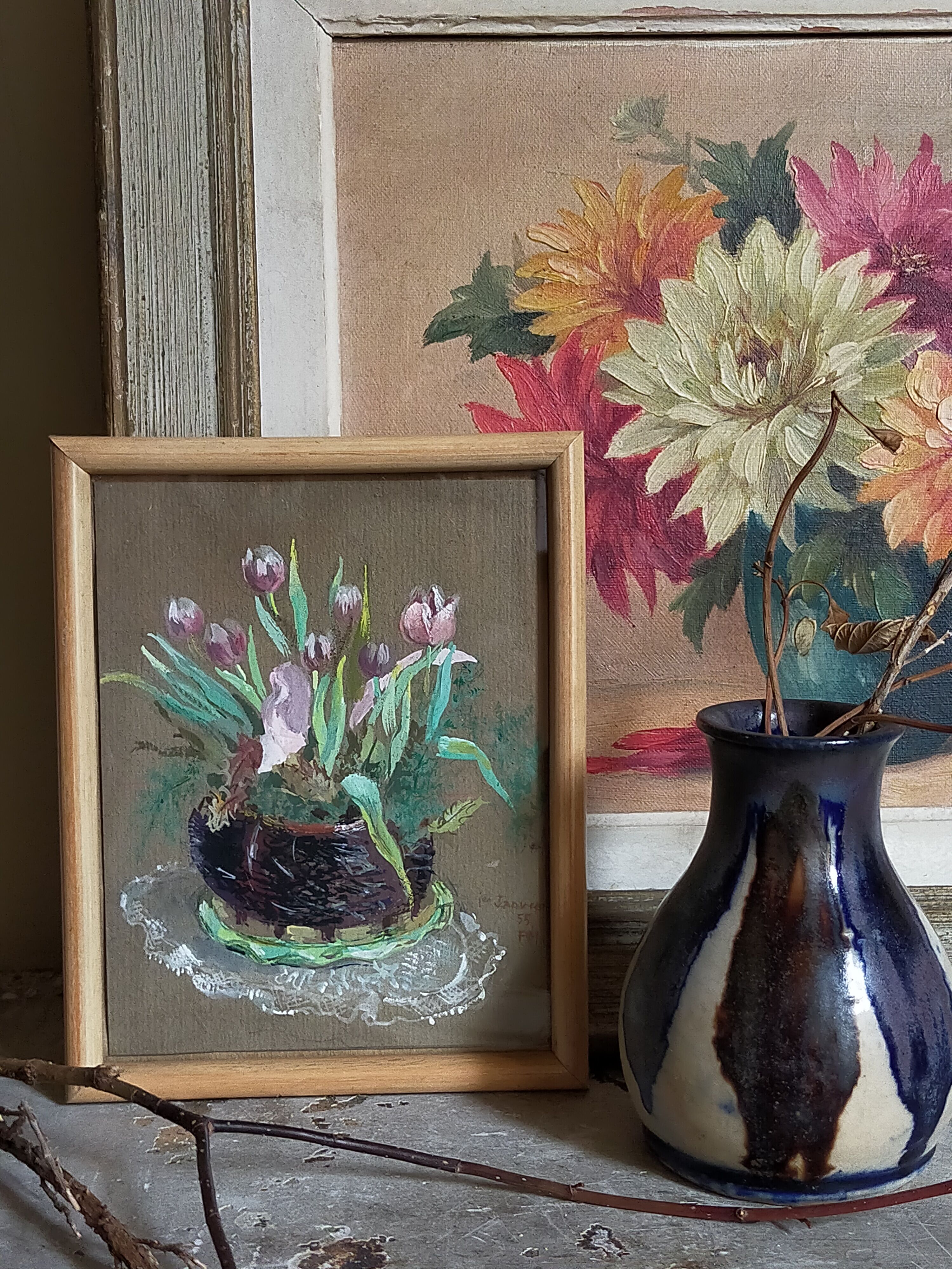 Tableau "la corbeille aux tulipes"