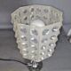 Table lamp foot glass & diamond plastic lampshade Vintage 50-60