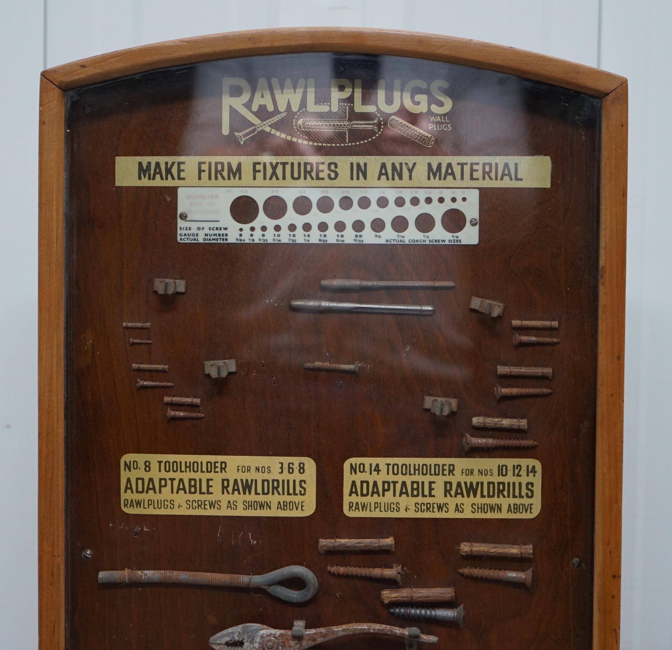Rare Rawl display furniture from the 1950s with drawers and a showcase.