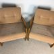 Paire de fauteuils vintage – Années 80 – Velours côtelé beige