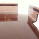 Plateau design 1970 en plexiglas fumé