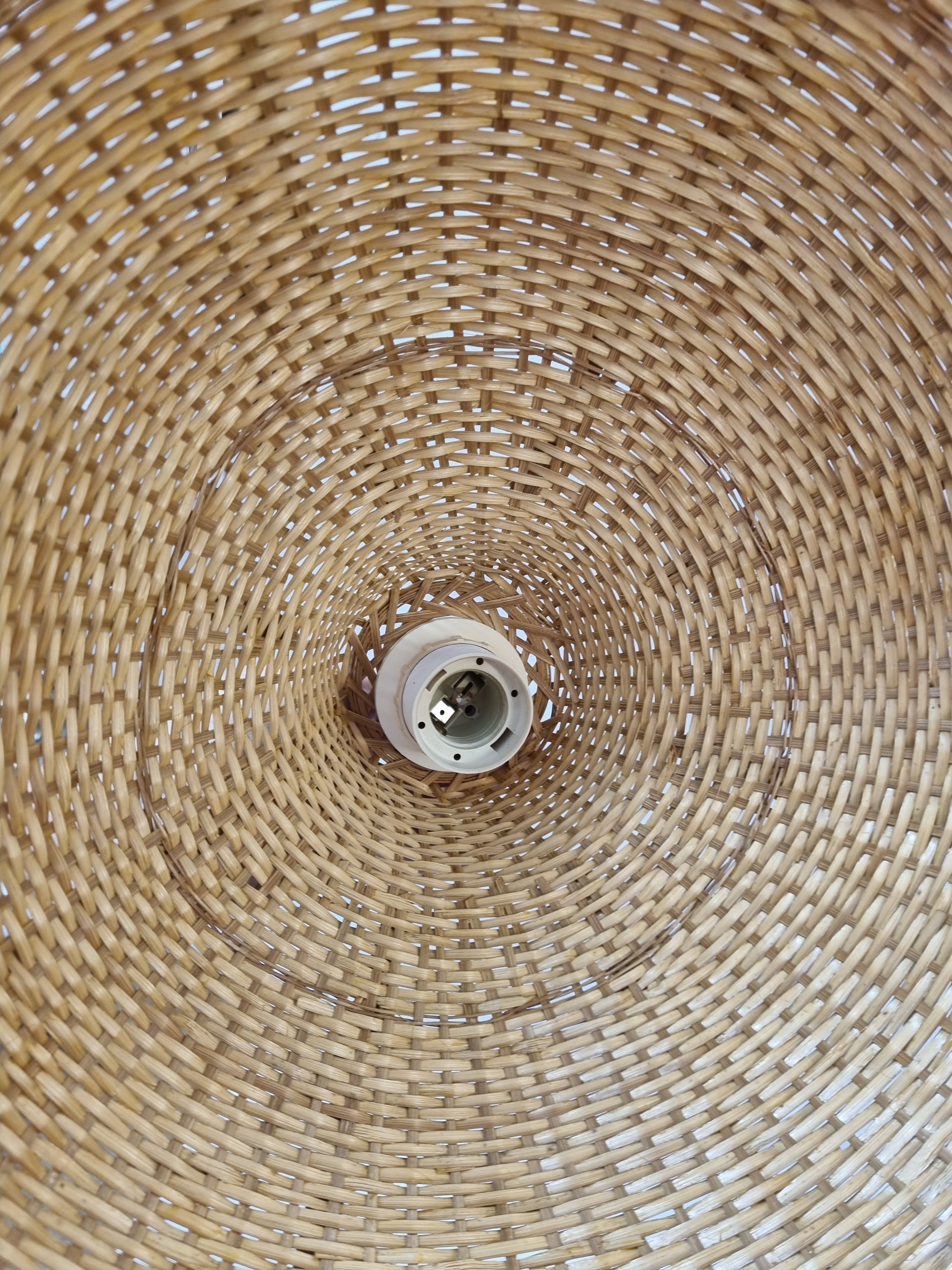Rattan flower ceiling lamp, 1980