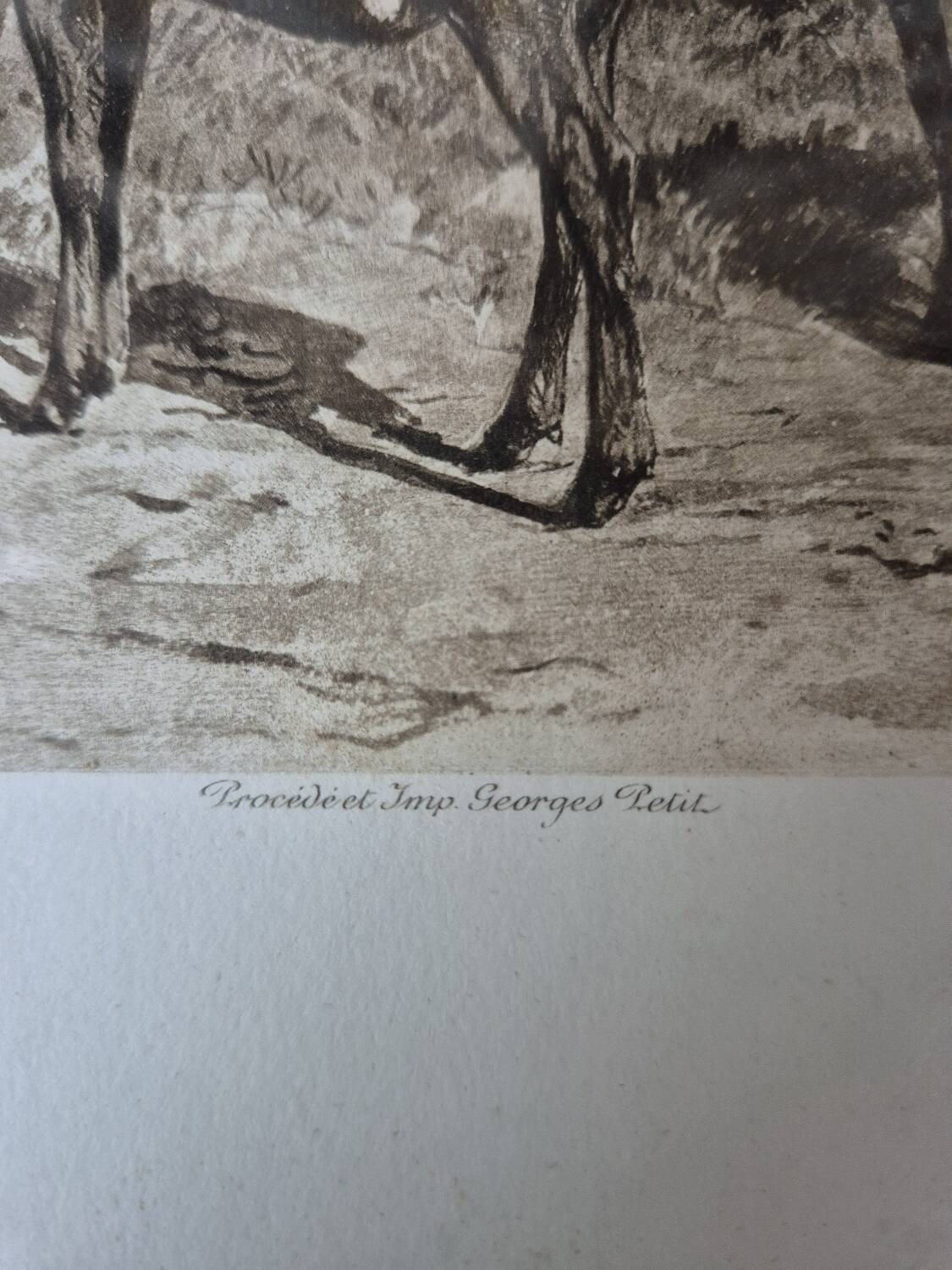 Engraving of a deer hunt by Rosa Bonheur