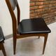 Set of 6 Scandinavian Skaï and teak wood chairs
