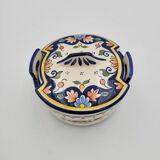 Pot with lid in Rouen porcelain