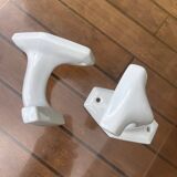 Duo of porcelain hooks