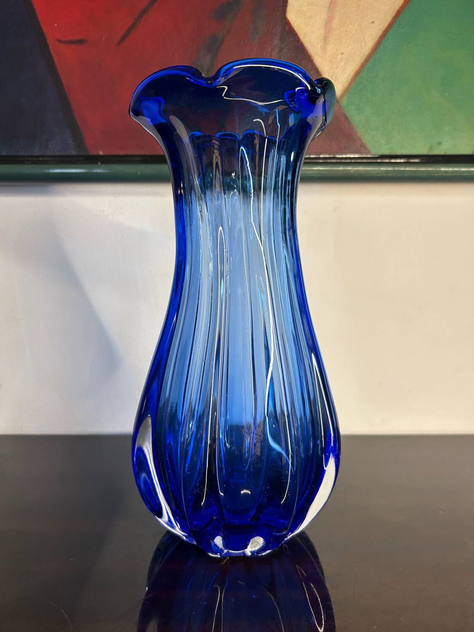 Murano cobalt blue vase from the 60s