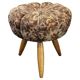 Mid-century Czech upholstered stool, beech wood, 1950s