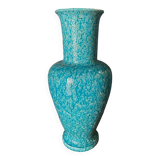 Vase en céramique Asiatides fond bleu 1960