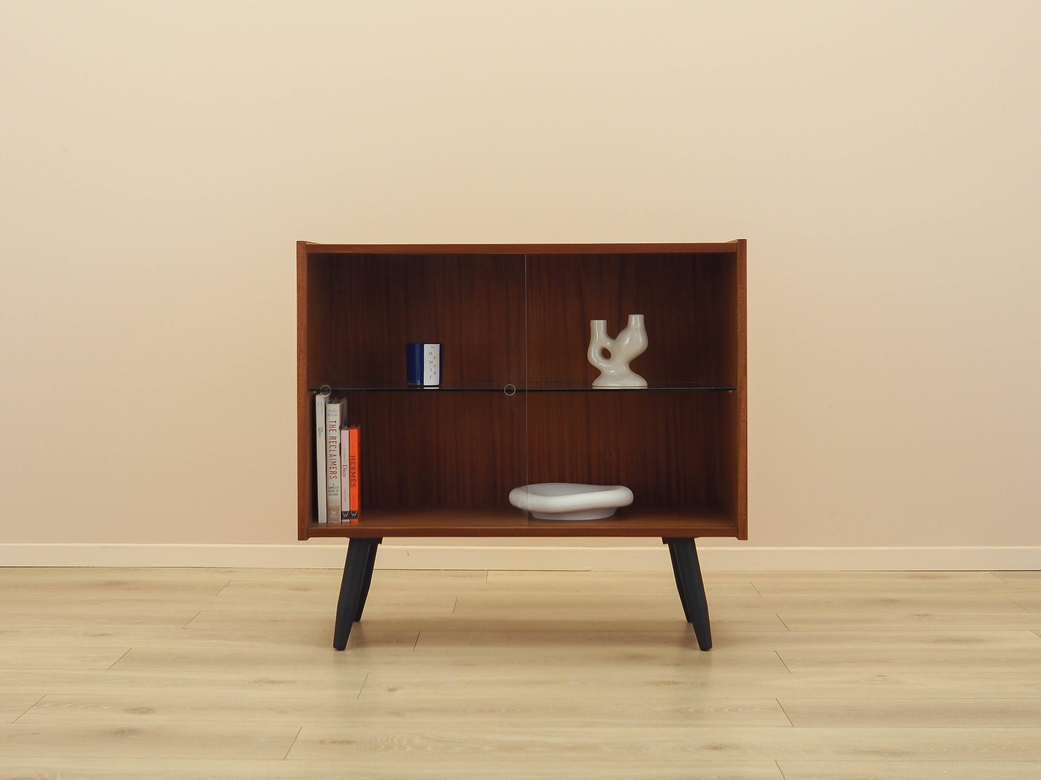 Mahogany display cabinet with glass front, Denmark, 1970s