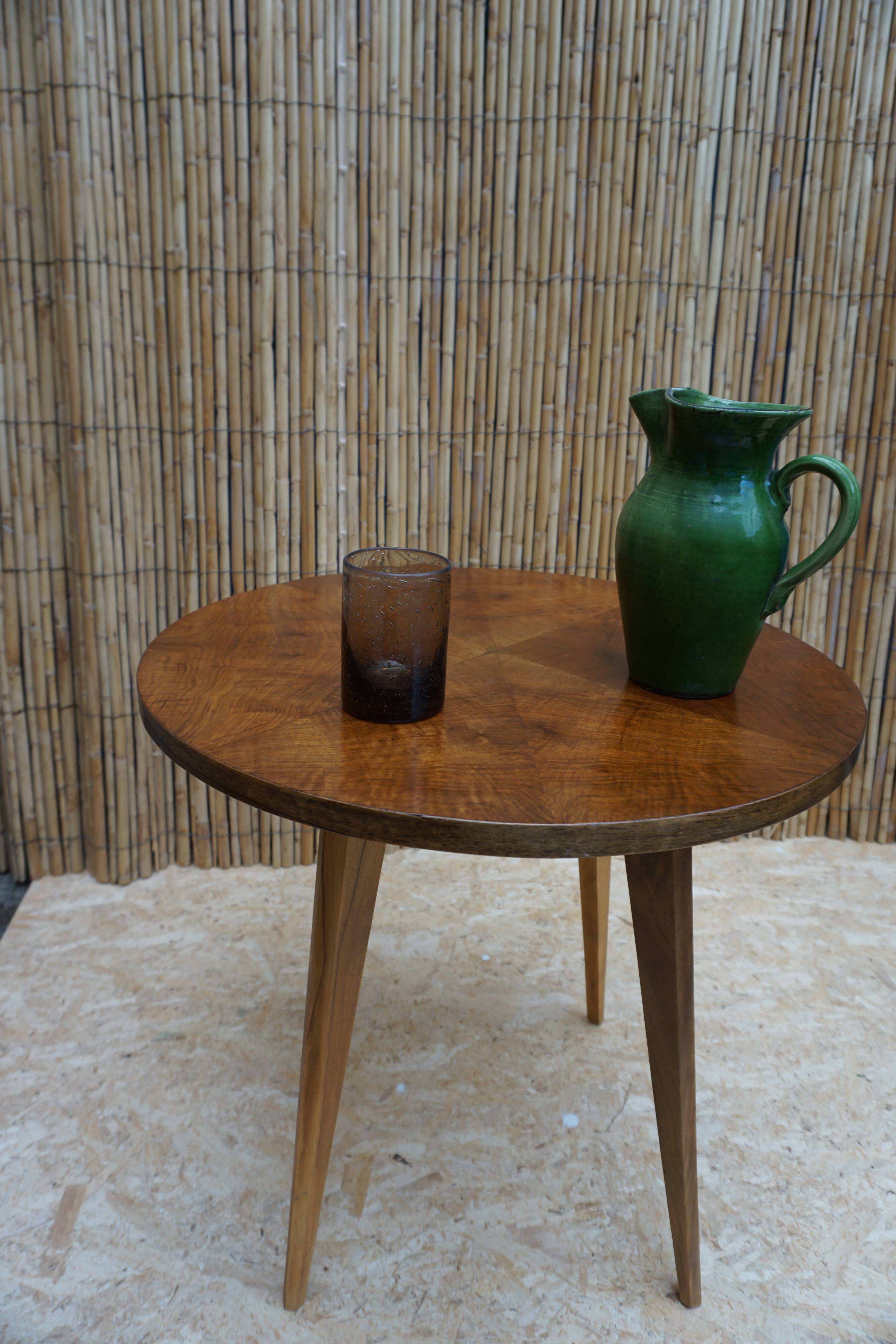 Art Deco walnut side table or coffee table.