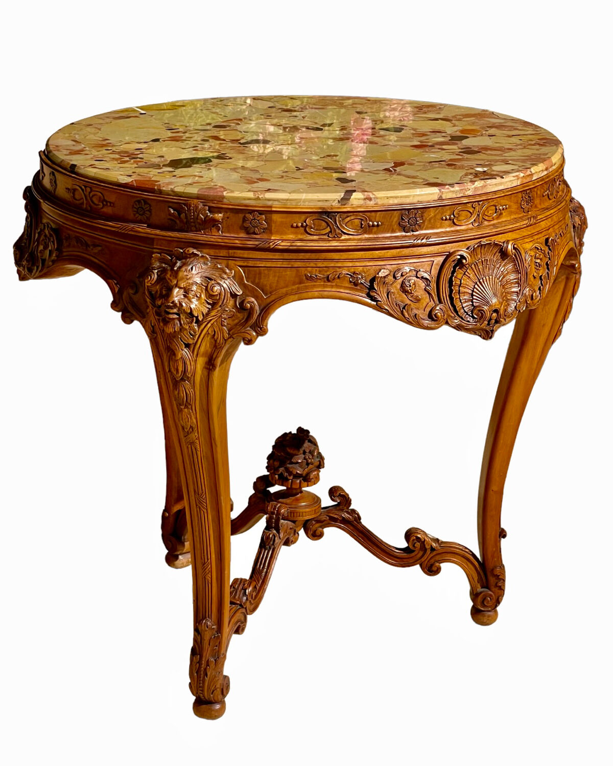 Louis XV Style Walnut Pedestal Table