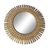 sun mirror in clothespins in gilded wood 32 x32 cm