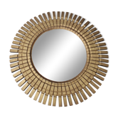 sun mirror in clothespins in gilded wood 32 x32 cm