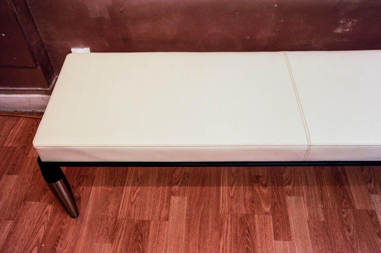 Bench top White leather