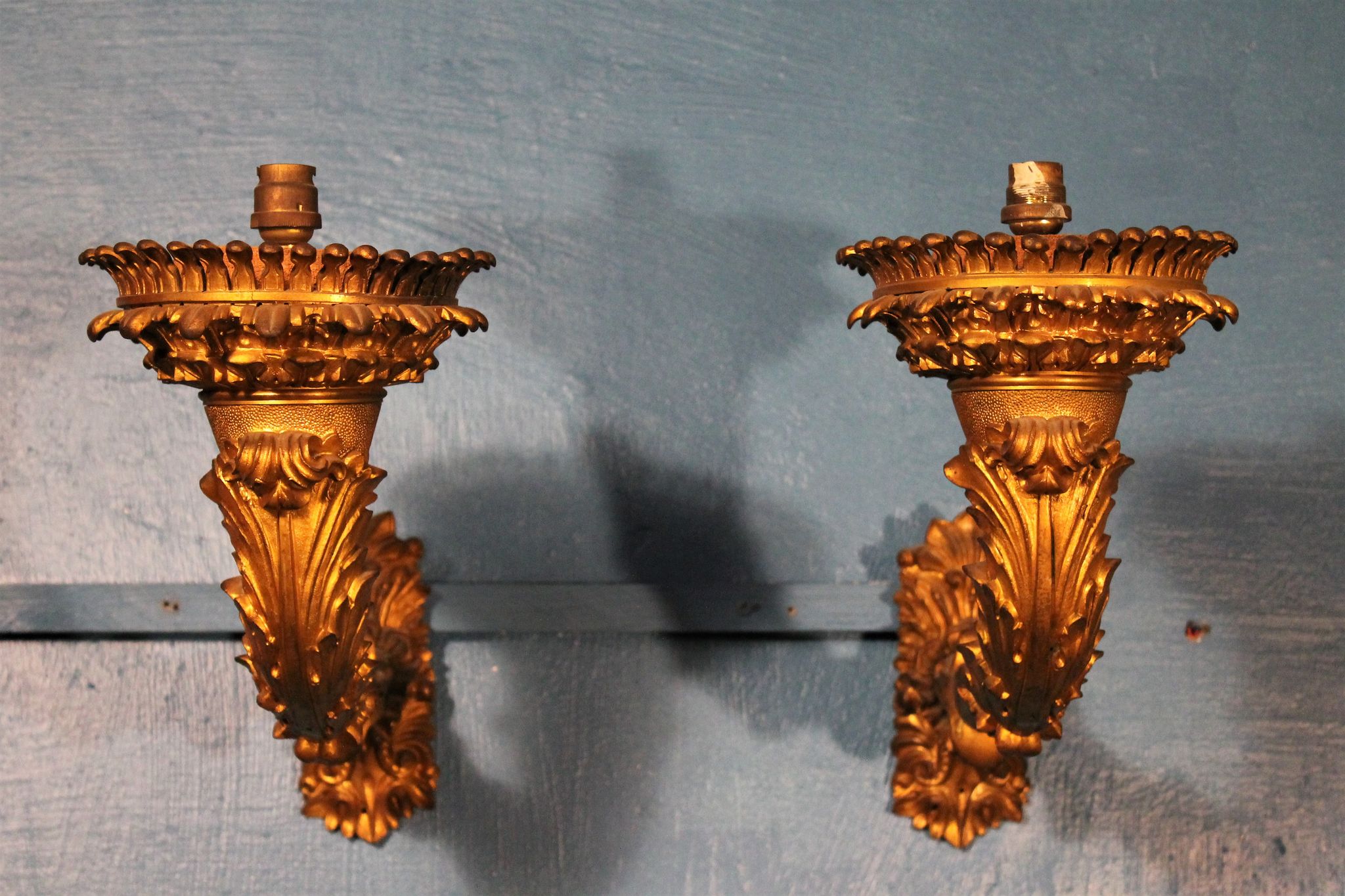Pair of wall light  bronze "Torches / torches" early twentieth century