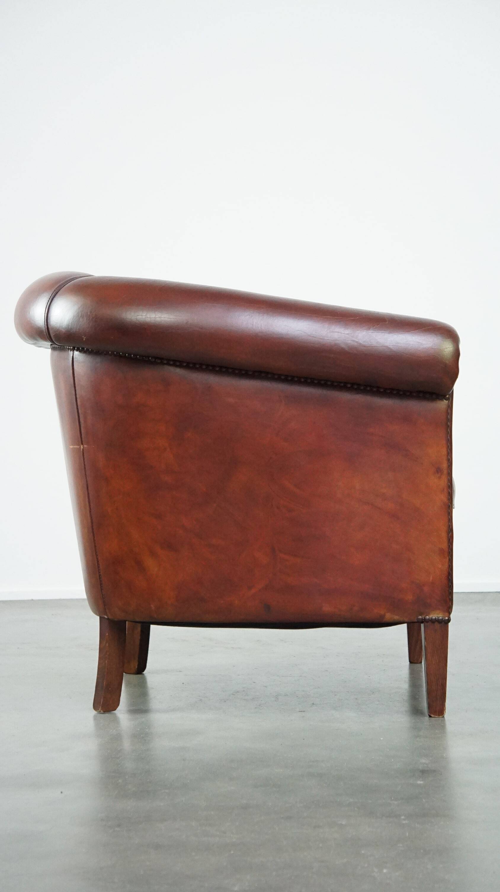 sheepskin leather club armchair