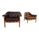 Paire de fauteuils en cuir Coja par Sven Ellekaer, 1960