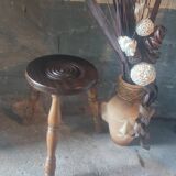 Vintage solid wood tripod stool