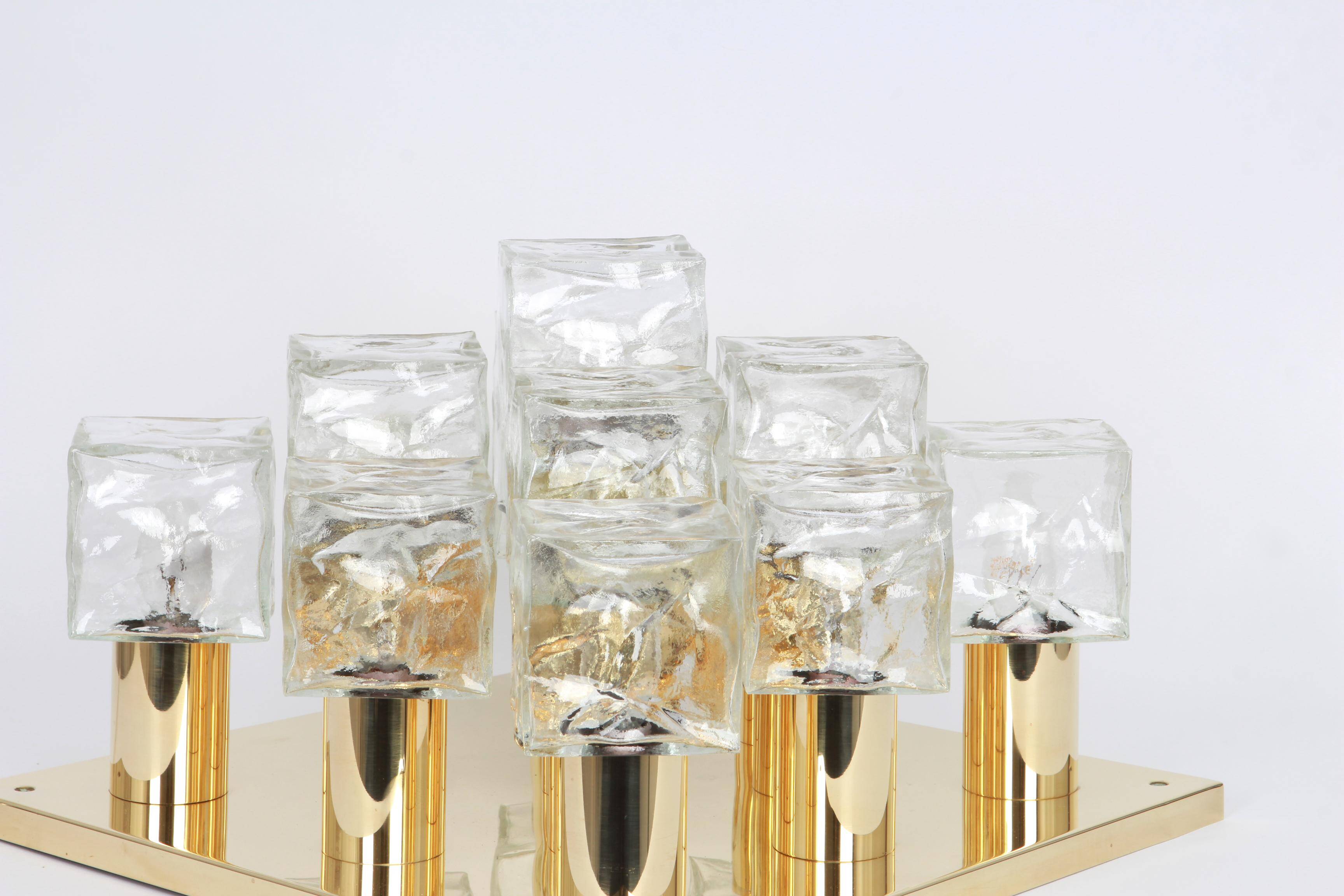 Large glass ice chandelier from Murano by Kalmar, Austria, 1960s.