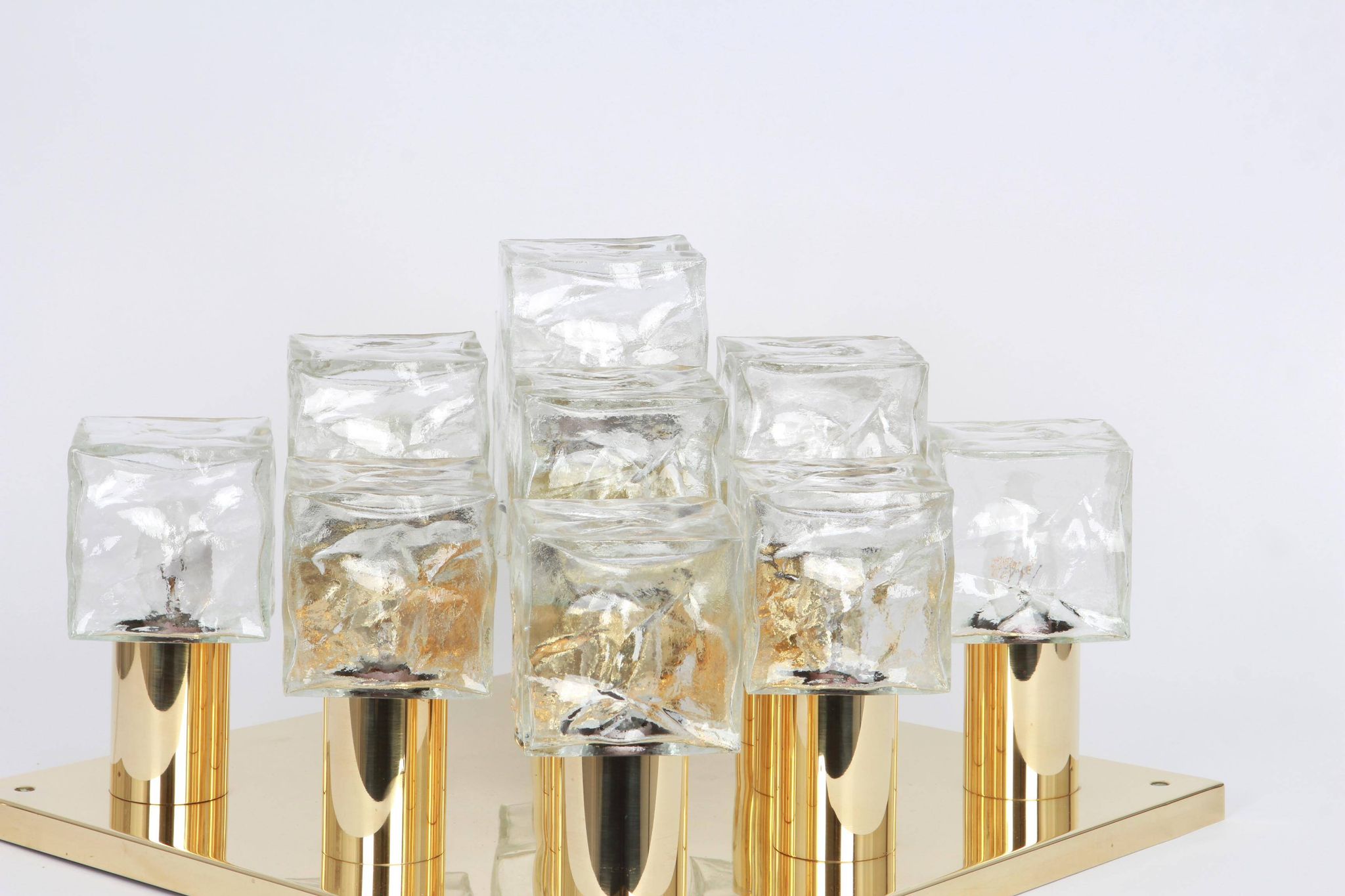 Large glass ice chandelier from Murano by Kalmar, Austria, 1960s.