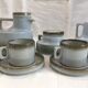 Rare coffee / tea service in Brenne sandstone "Grand Feu" - France 70s