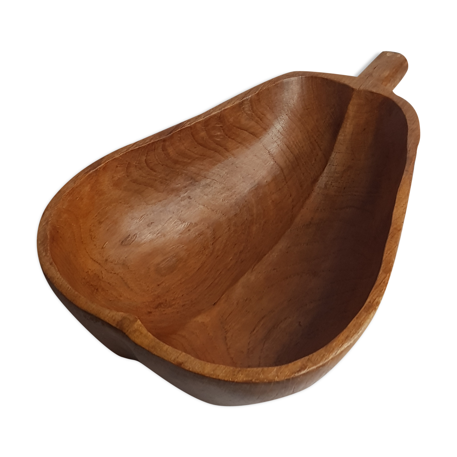 Coupe à fuits en bois sculpté en forme de poire