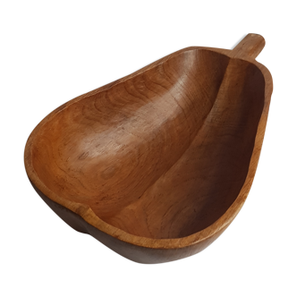 Coupe à fuits en bois sculpté en forme de poire