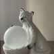 Vintage ceramic cat lamp from the 70s