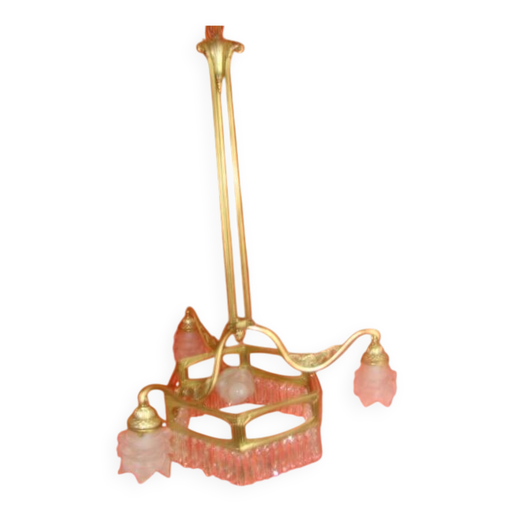 Art Deco period chandelier (1925) with four light arms.