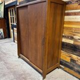 Vintage oak wardrobe - Sliding doors - 1950s