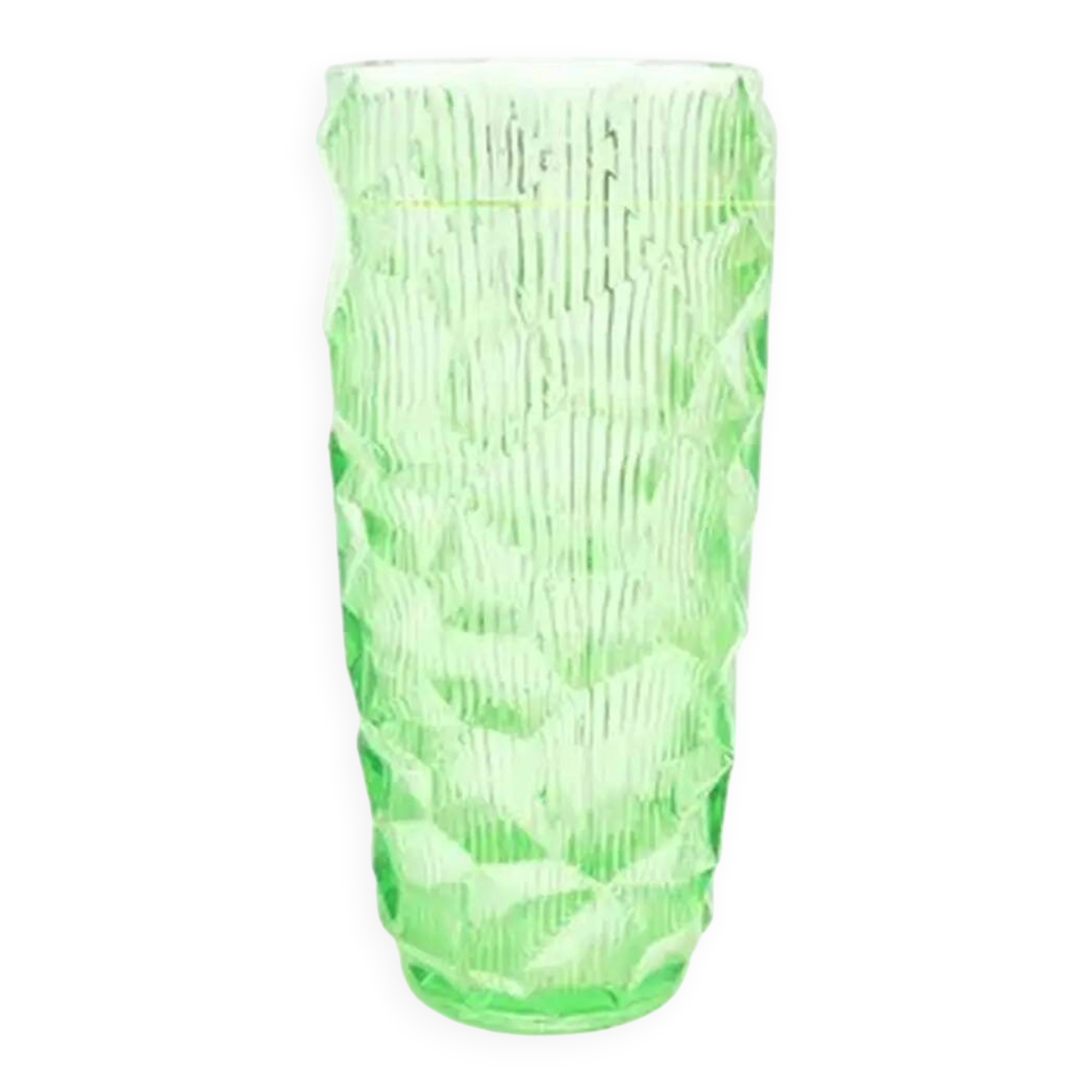 Okulus vase, mid-century modern, turquoise glass, Ząbkowice, Poland, 1970s