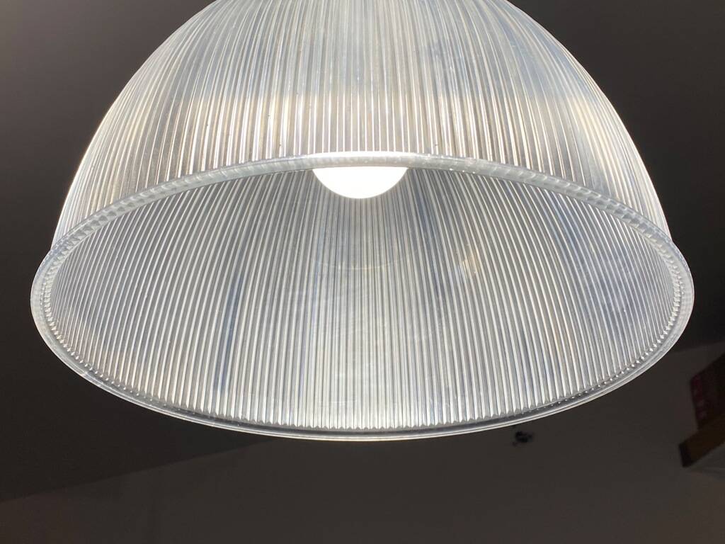 Industrial suspension aluminium body methacrylate diffuser vintage 70s