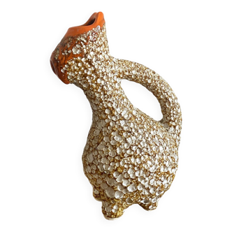 Large Vintage Fat Lava ceramic zoomorphic pitcher 30 cm