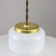 Mid-century Italian White Glass and Brass Pendant Lamp