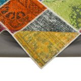 Hand-knotted anatolian contemporary 203 cm x 300 cm multicolor patchwork carpet
