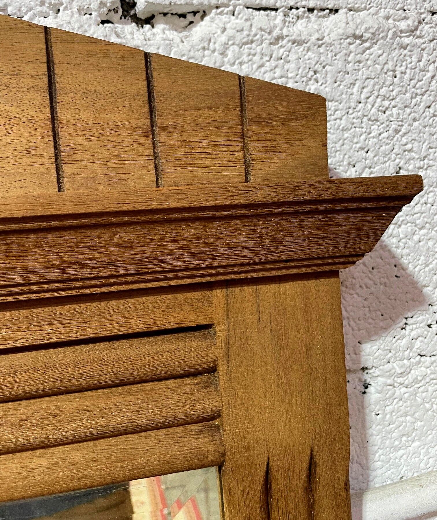 Bevelled oak Art Deco mirror 133x80