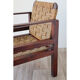 Vintage wooden armchair and braided rope circa 1950