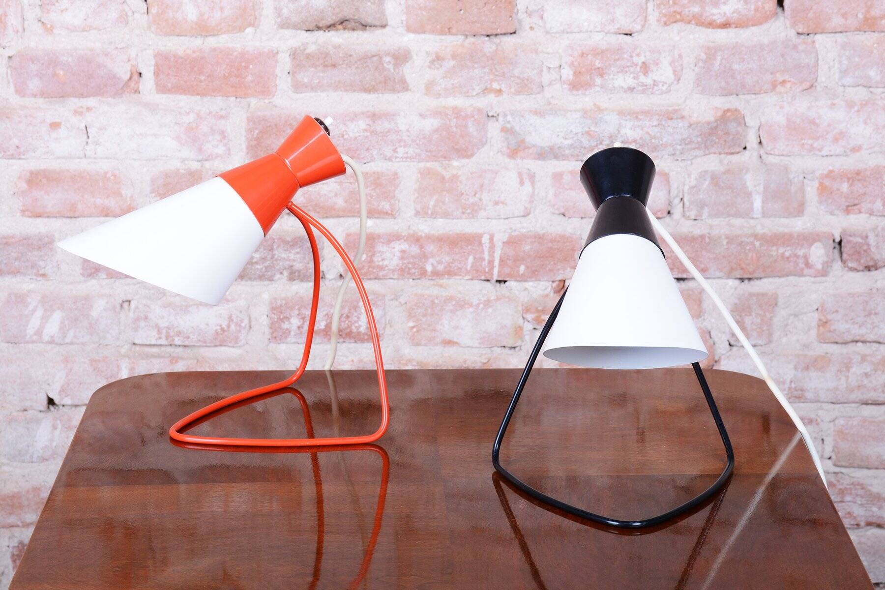 Mid-Century Czech Table Lamps attributed to J. Hůrka for Napako, 1950s, Set of 2