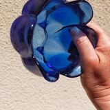 Cobalt blue molded glass vase shaped ball corolla vintage from the 60s