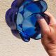 Cobalt blue molded glass vase shaped ball corolla vintage from the 60s