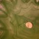 Large vintage marbled green glass lampshade – star-shaped flower design – 35 cm