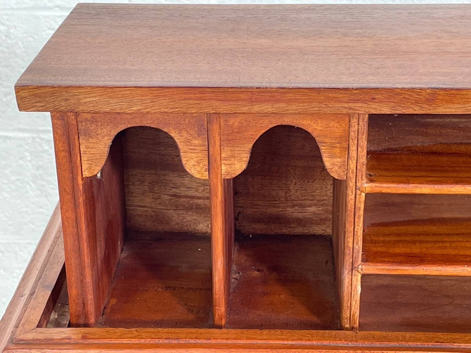 20th century Davenport desk with walnut piano top