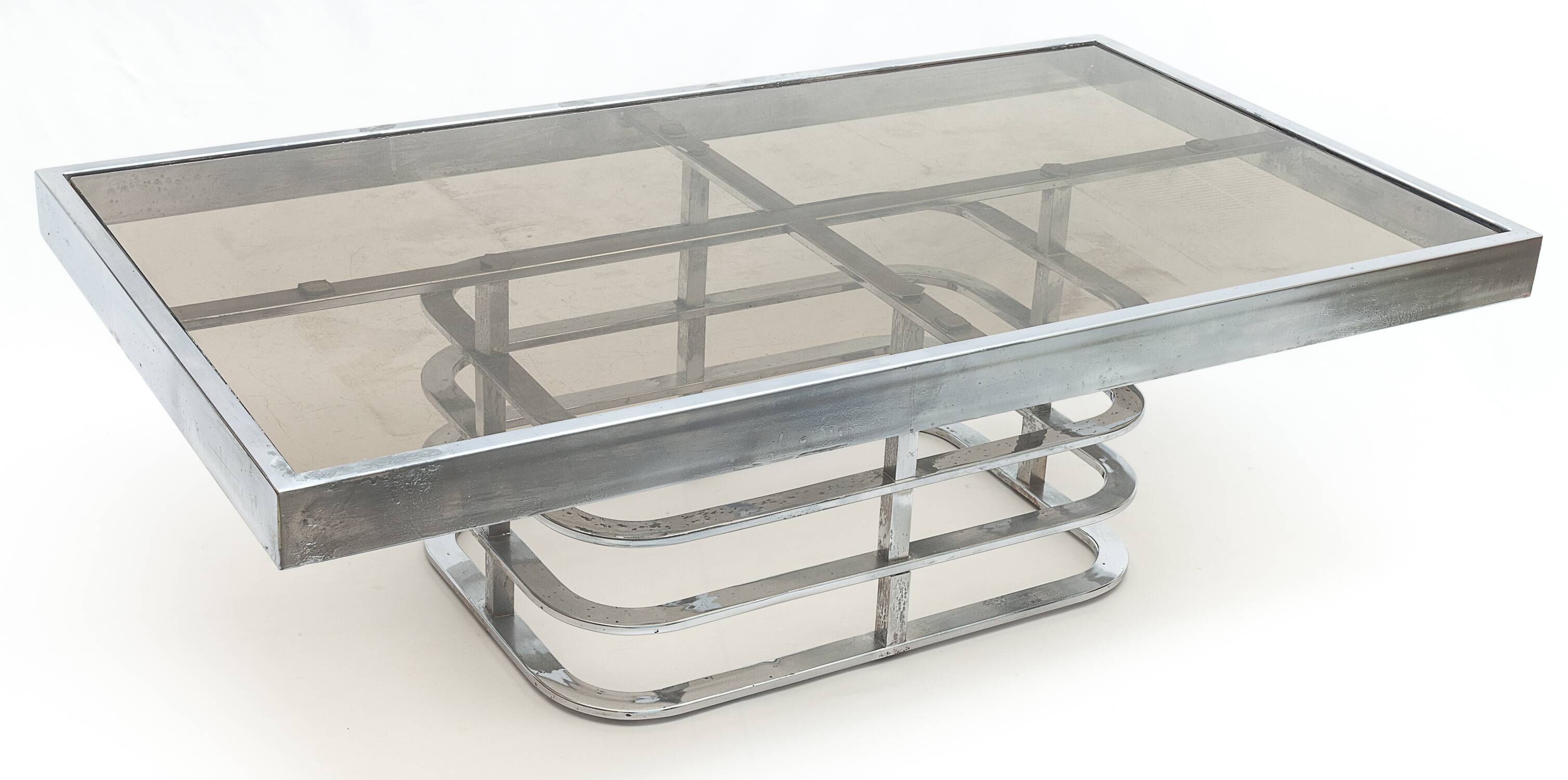 Chrome-designed coffee table