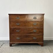 Antique early Victorian 1840–1860 large mahogany chest of drawers