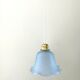 Blue glass tulip suspension lamp
