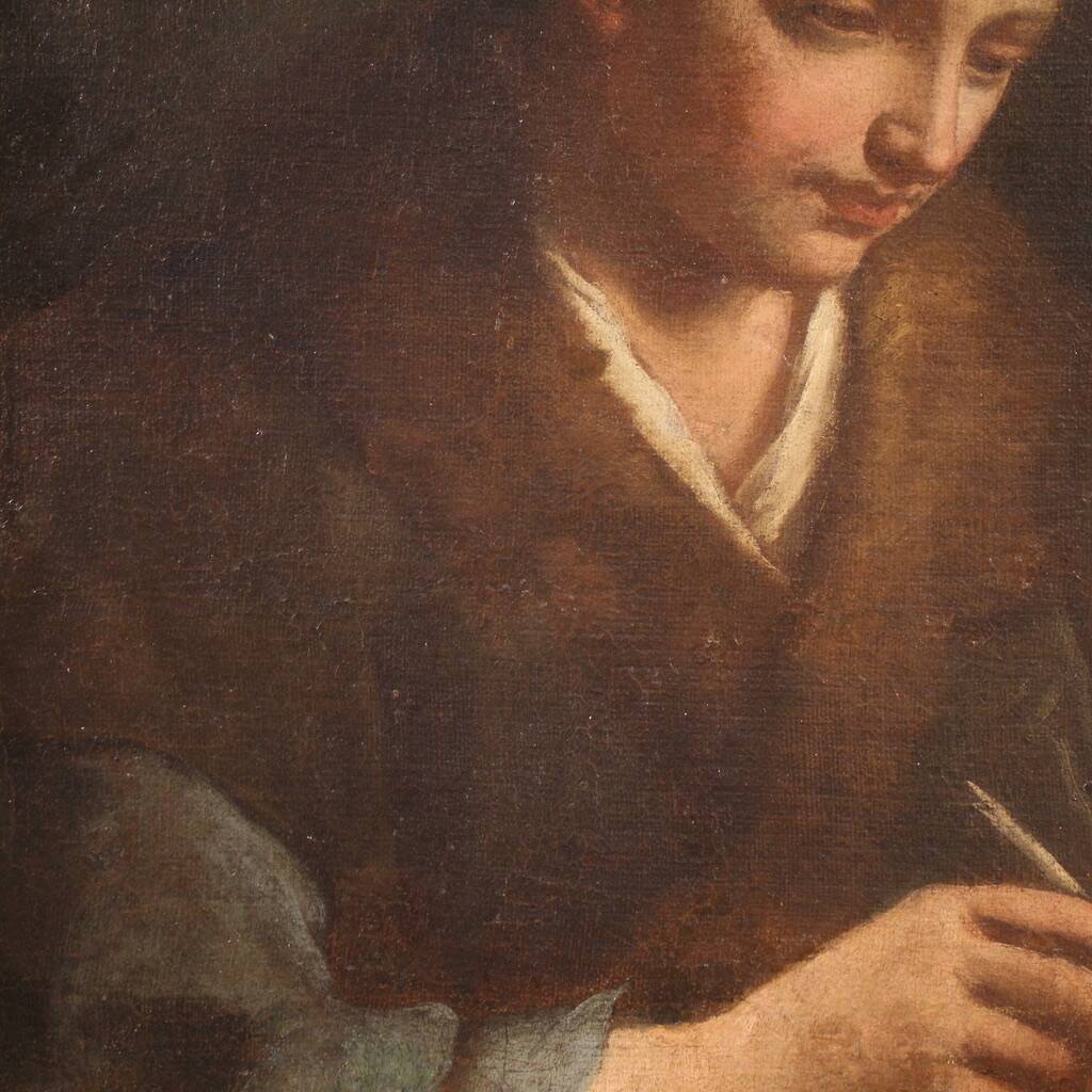 Antique Italian portrait painting from the 17th century