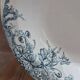 Large shallow dish Terre de Fer Clairefontaine Cyclamens 29 cm antique