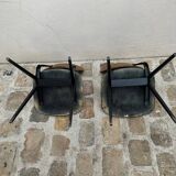 2 industrial style chairs in wood and metal