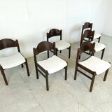 Vintage brutalist dining chairs, set of 6 - 1960s